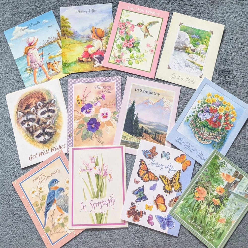 Box of 23 Assorted Greeting Cards & Envelopes